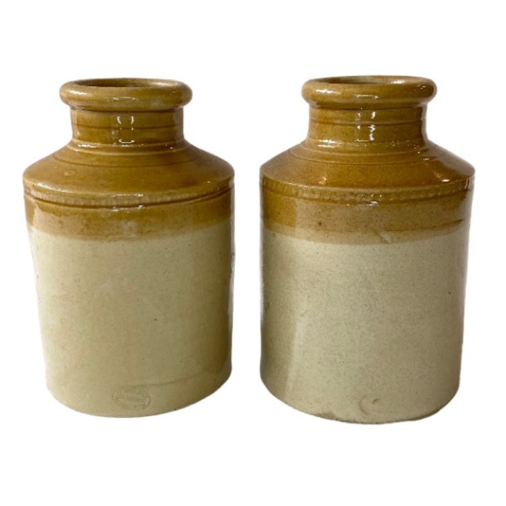 Two Antique George Skey Wilnecote Tamworth Crocks